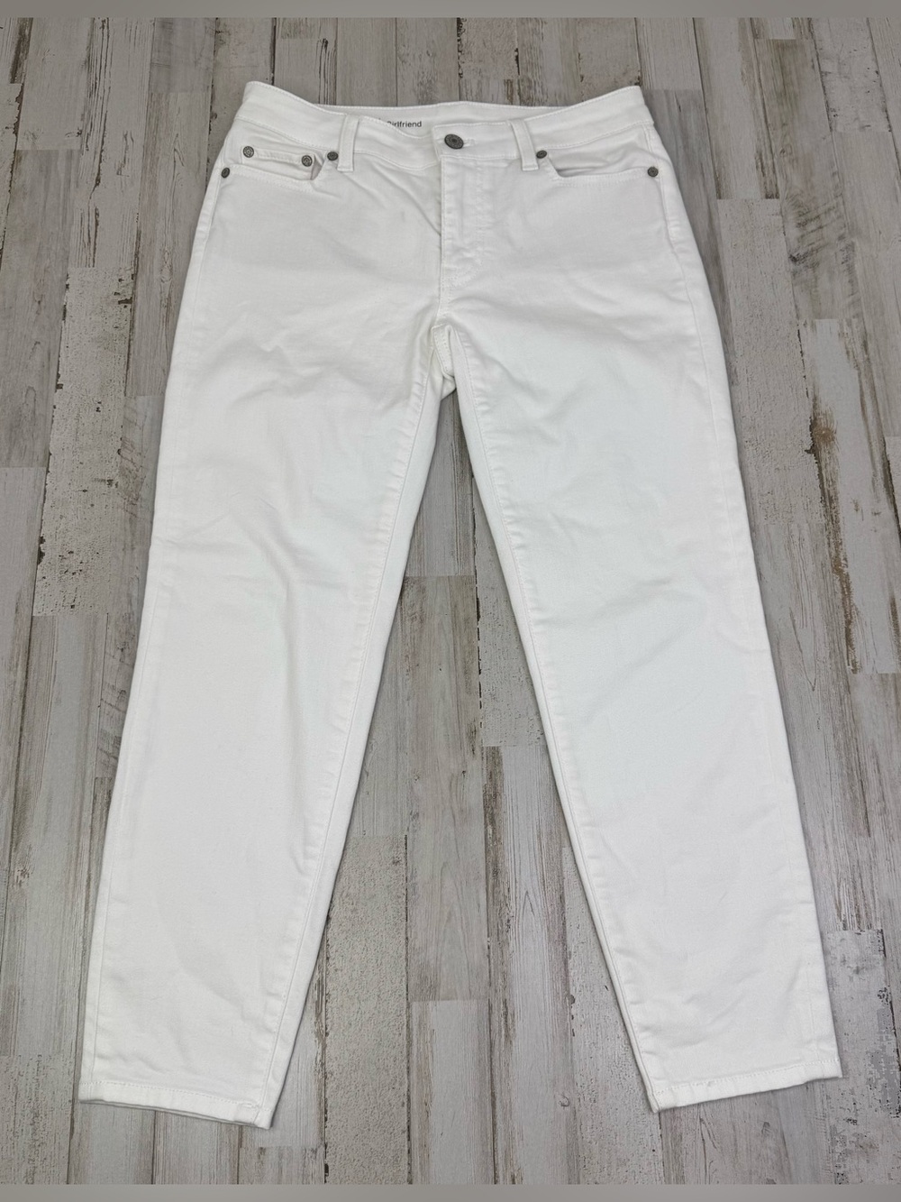 Talbots Flawless Girlfriend Fit Jeans Womens 2P (28x25) Mid Waist White